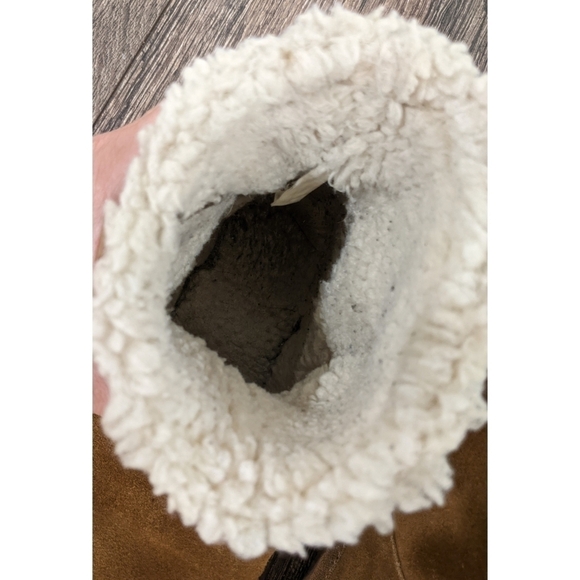 Minnetonka Brown Faux Fur Lined Ankle Boots Size 6 - Picture 10 of 12